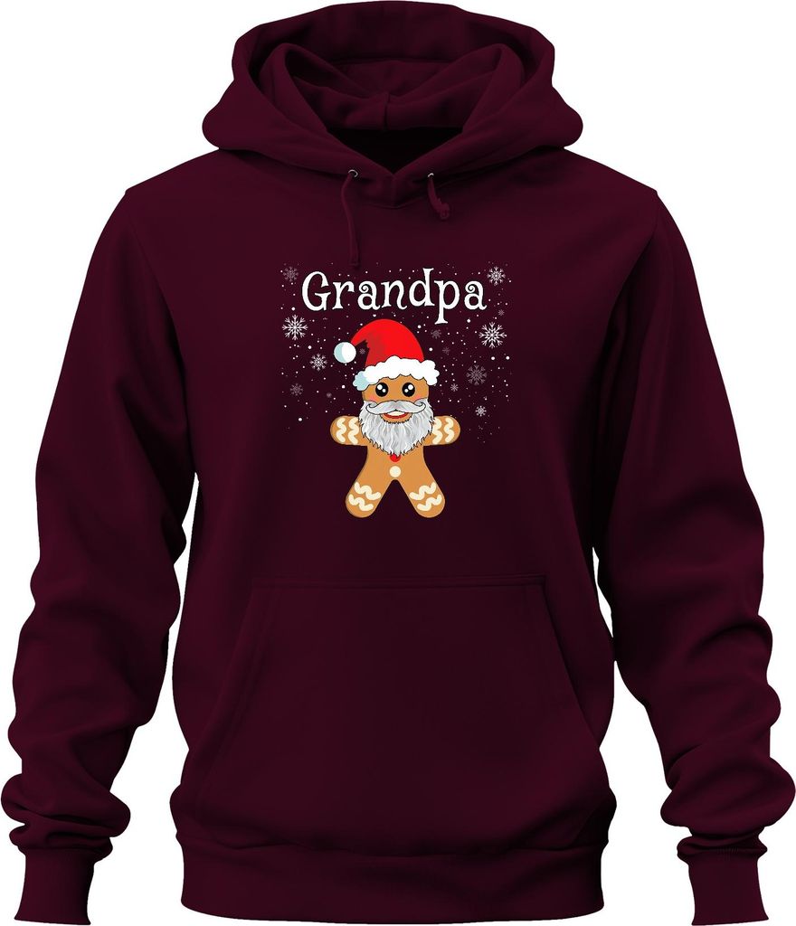 Grandpa Lebkuchenmann Opa Weihnachten Geschenk Bart Lustig Uni Hoodie Kapuzenpullover, Burgundy, 3XL