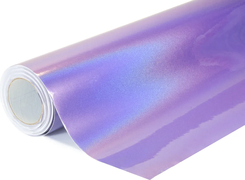 Film covering lilas effet laser 152x50cm vinyle adhésif thermoformable