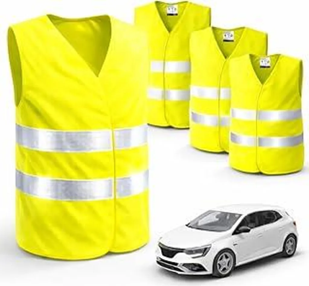 Set 4 Gilet Alta Visibilità Auto Camion 2026 ISO20471 - Accessori Auto