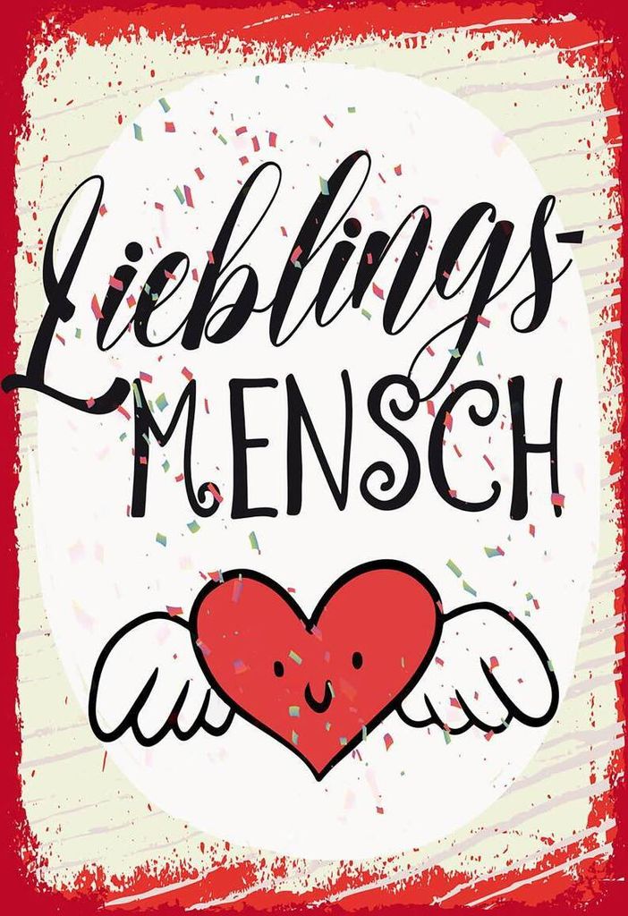 vianmo Holzschild 18x12 cm Lieblingsmensch Herz Engel