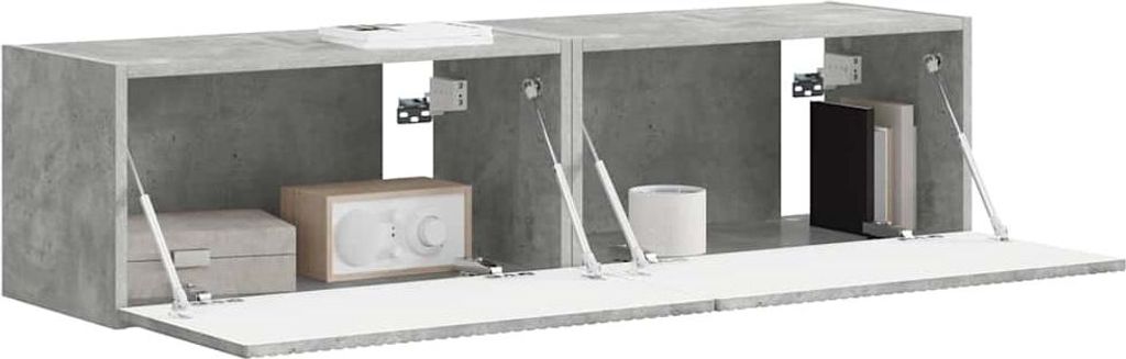 Eleganter Möbel TV-Wandschrank 2 pcs - Montage erforderlich - Beton 60 x 31 x 29,5cm Holzwerkstoff - CJG577445 - TV-Schränke