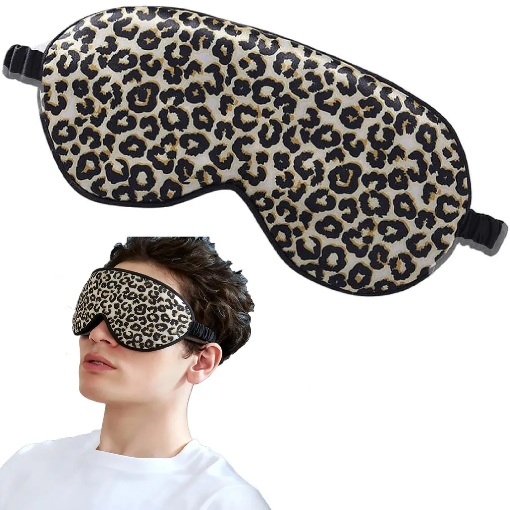 Lunettes de sommeil occultantes en soie motif léopard - Masque de nuit