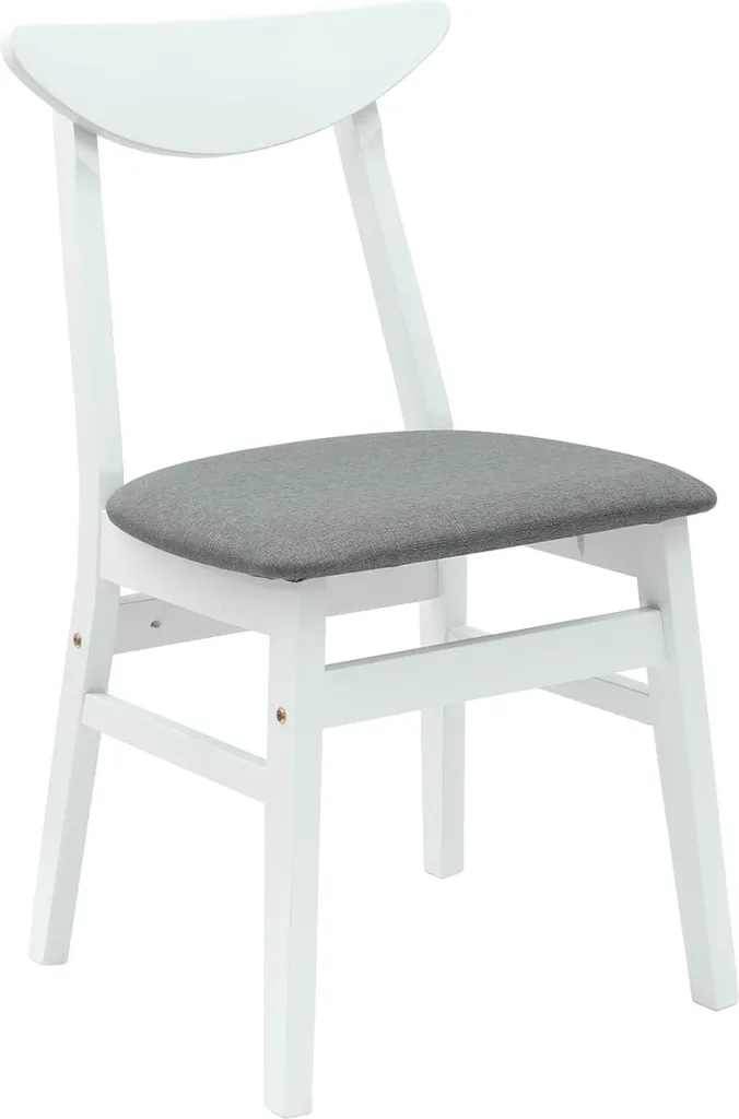 Sedie Cucina Legno Massello Bianco vidaXL - Coppia 42x47.5x81 cm - 4