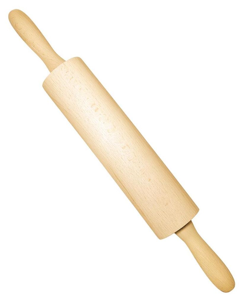 Drehbares Nudelholz Buche 45 cm – mit Draht, bewegliche Griffe