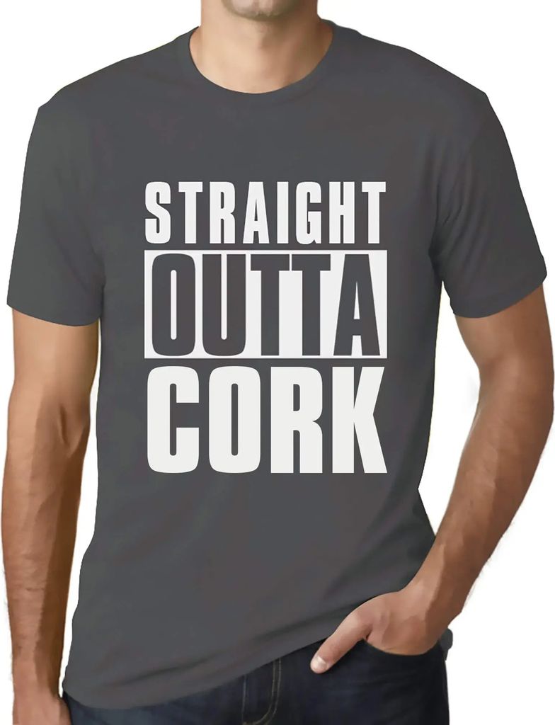 Herren Grafik T-Shirt Direkt aus dem Korken – Straight Outta Cork – Öko-Verantwortlich Vintage Jahrgang Kurzarm Lustige Druck Geburtstag Gesch...
