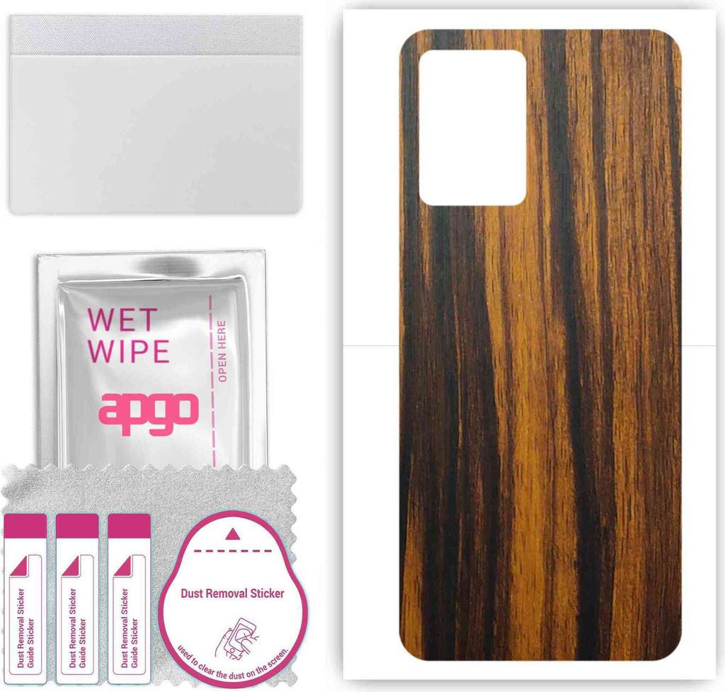 apgo Rückseite Schutzfolie, Skin, kompatibel mit Vivo IQOO Z6, Hinten Displayschutzfolie aus Vinylfolie, kratzfest, einfache Montage - Tigerwood