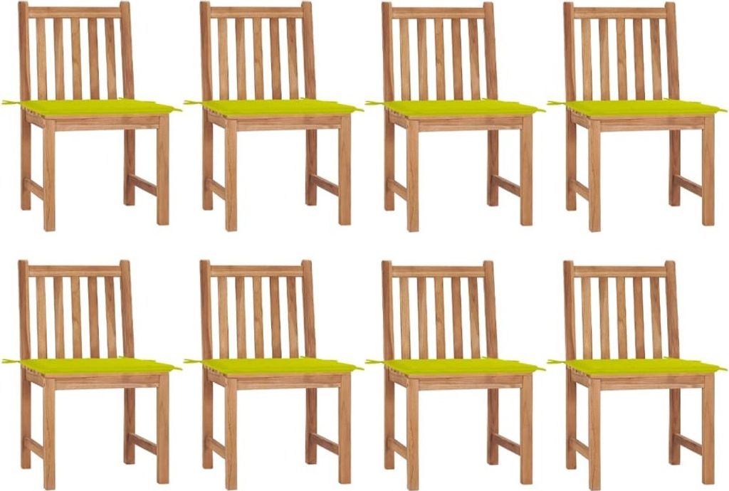 Möbel Gartenstühle 8 Stk. mit Kissen Massivholz Teak - Gartensessel 3073153