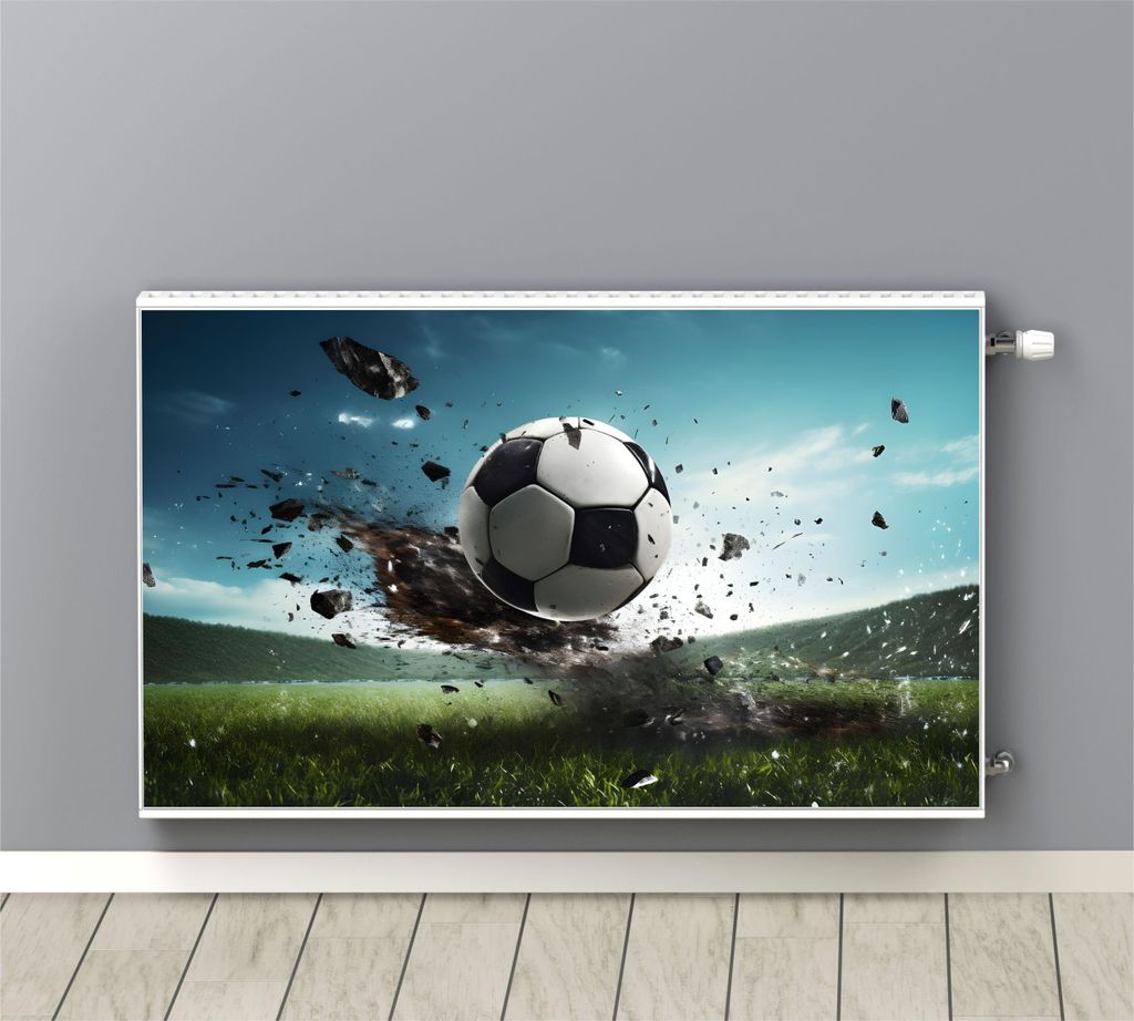Heizkörperverkleidung, Matte, Magnet, Fußballspiel, 60x100cm