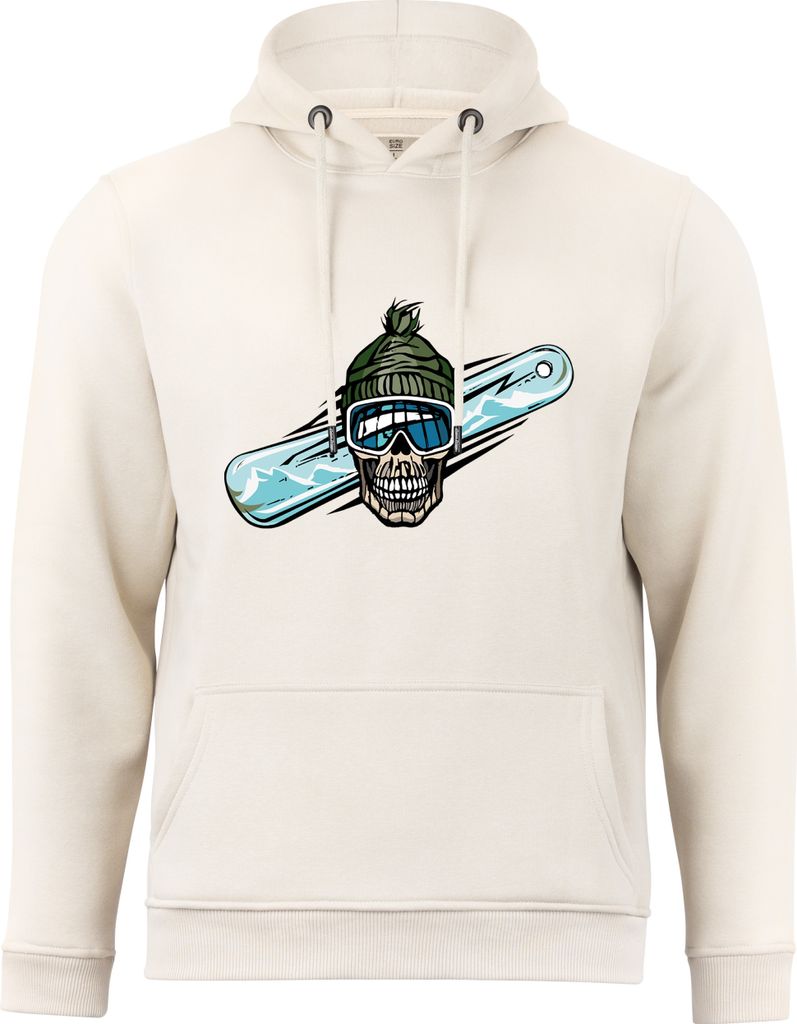 Cotton Prime Kapuzensweatshirt Skull on Snowboarding L sand