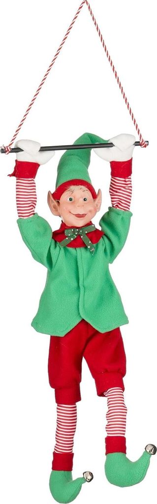 Mica Decorations Weihnachtsdekoration Elf - 18x10x65 cm - Polyester - Rot