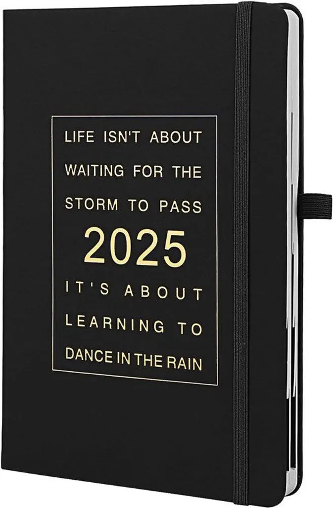Agenda 2025 noir format A5 21 x 14 cm - Planificateur annuel classique