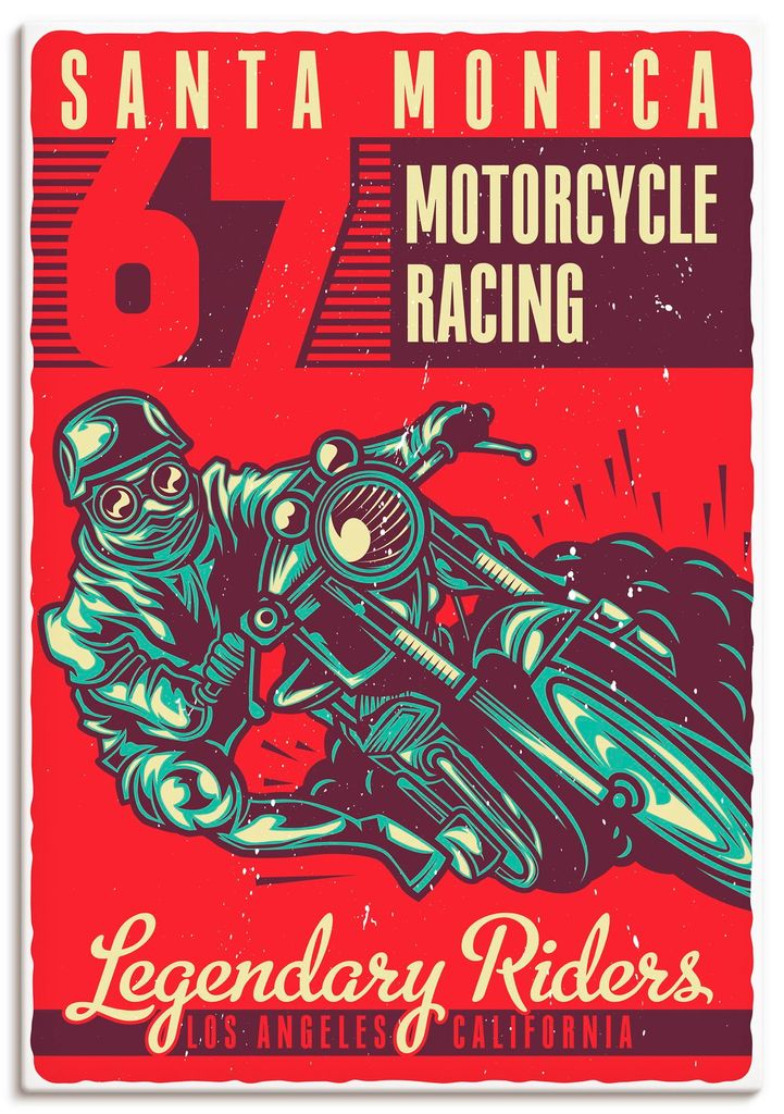 ARTland Leinwandbild Motorrad Santa Monica Größe: 90x130 cm