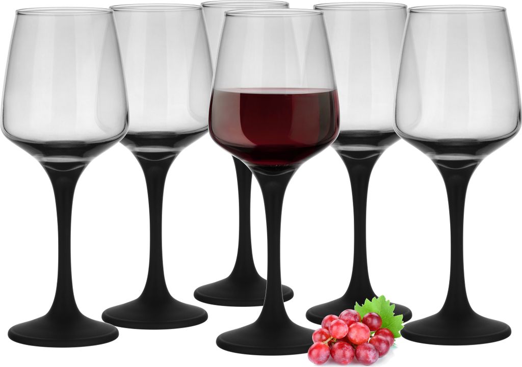 Glasmark KROSNO, 300ml, Set von 6, Weinglas, Weißweingläser Rotweingläser Weinkelche Originelles Design, Spülmaschinenfest, einzigartige Form u...