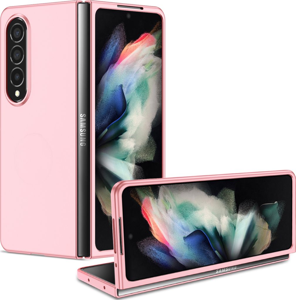Samsung Z Fold4 5G Hülle, Dünn Hart PC Kratzfeste Schutzhülle für Samsung Galaxy Z Fold 4 5G Pink