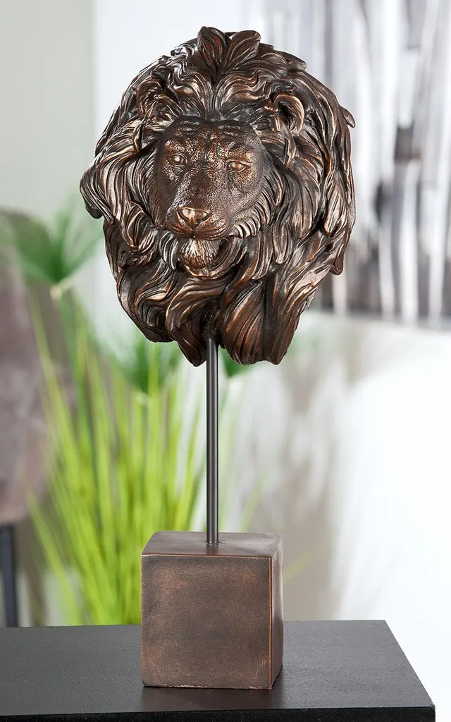 Statue de Tigre décorative style bronze pour salon chic - 47,5 cm - 8