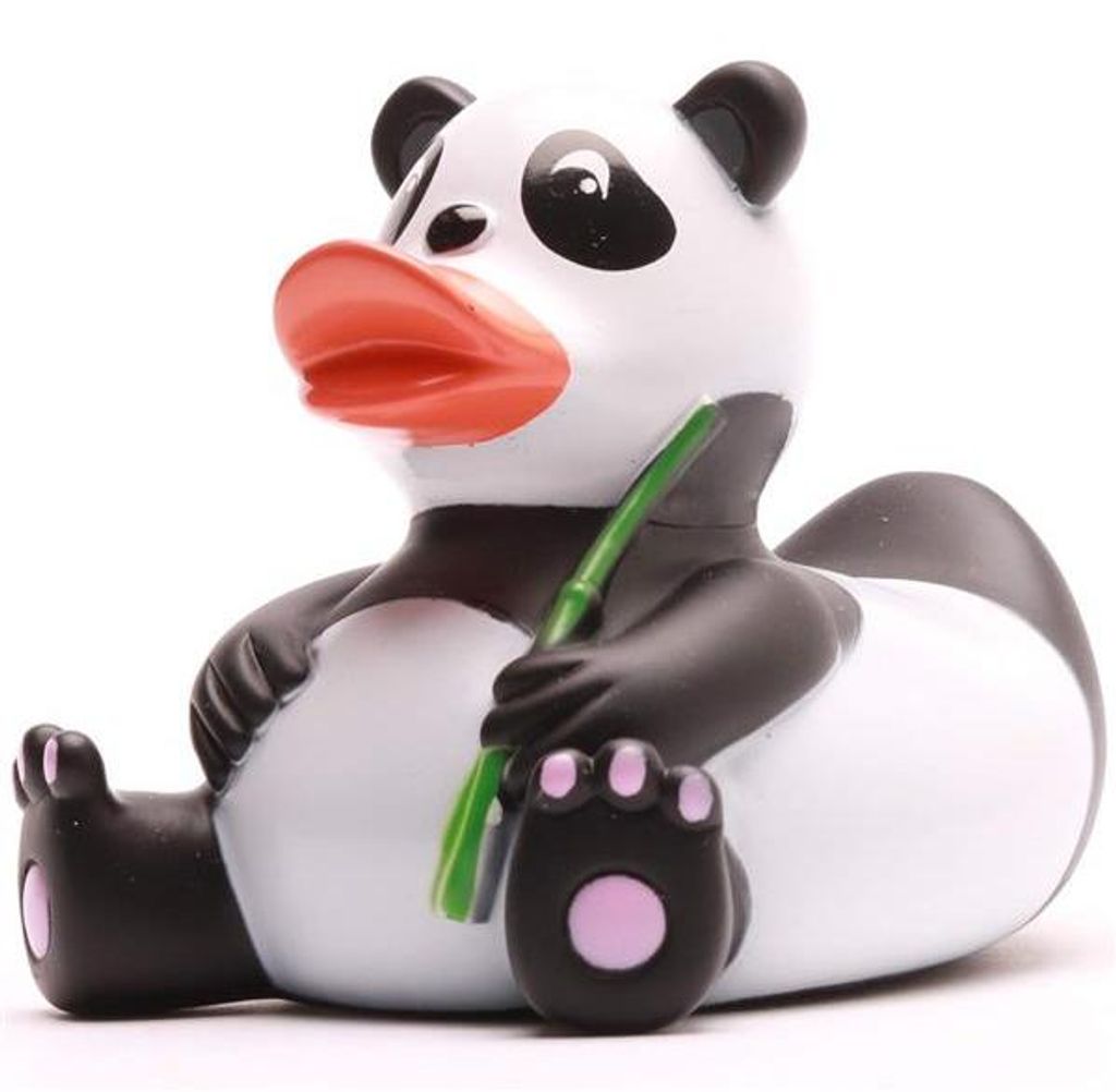 Badeente Pandabär schwarz-weiß Vinyl 9 cm Quietscheente