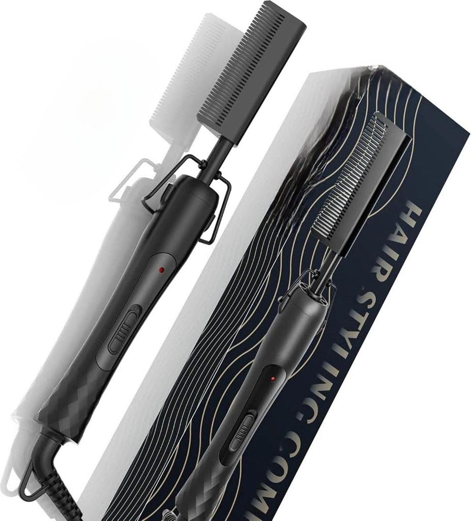 UMIGA Heißer Kamm, Elektrische Bürste, Kupfer, Schwarz, schnelles Glätten, Anti-Statik.