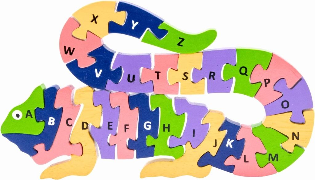 Alphabet Holzpuzzle Leguan mit Buchstaben A-Z- 3922