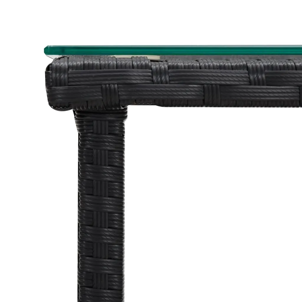 Tavolino da Giardino vidaXL Nero 45cm: Stile Rattan e Vetro per Te - 10