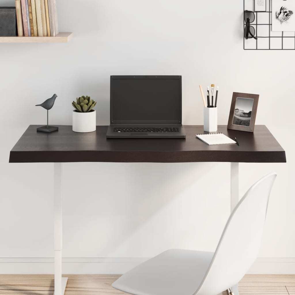 "2026 Promotion" Tischaccessoires, Tischplatte, 100x60x(2-4) cm Massivholz Behandelt Baumkante - Tischplatten CC22169