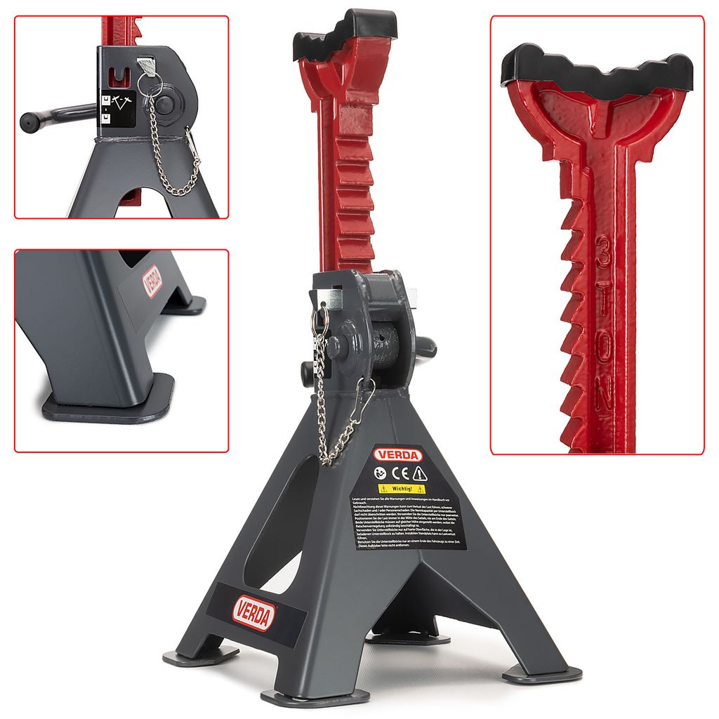 STIX Automotive Onderstelbokken 3T 3000kg JS-3T Met Rubberen Bescherming - Set Van 2