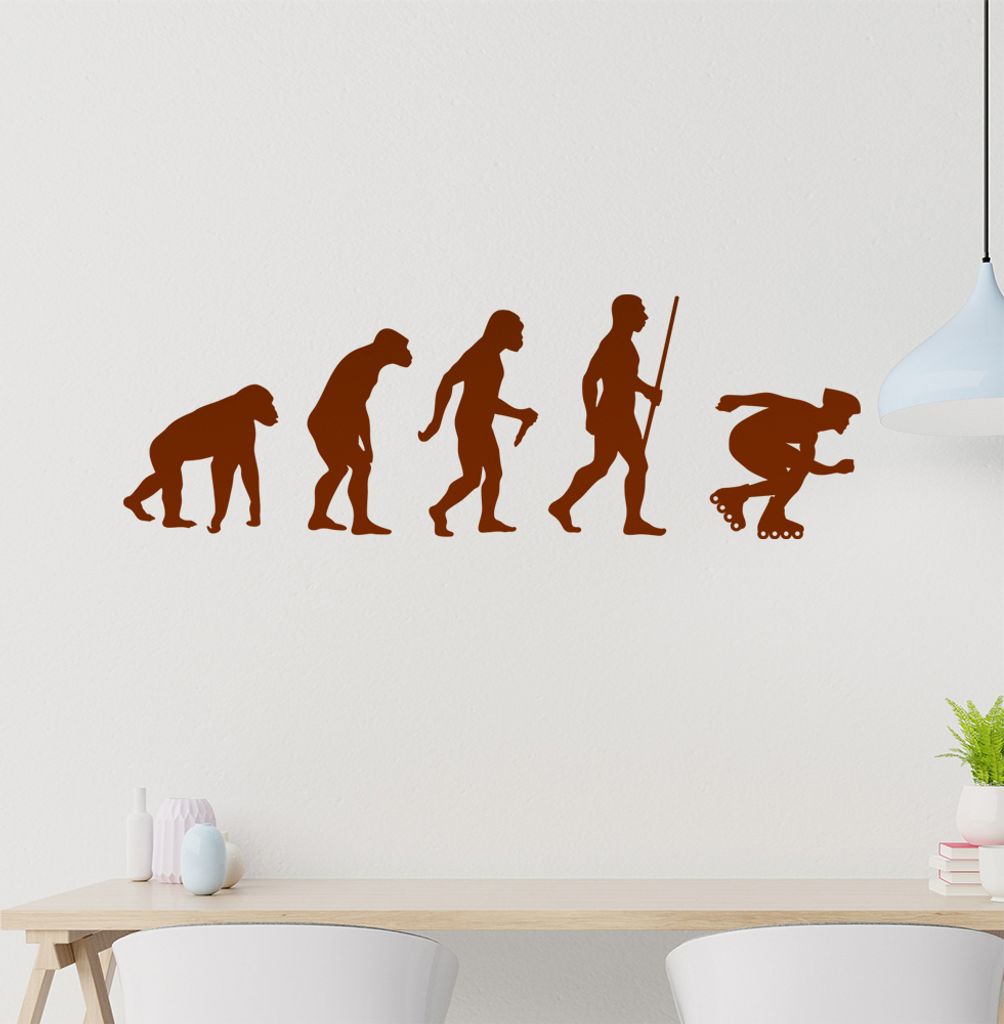Inlineskaten Evolution Wandtattoo Wandaufkleber Wall Sticker - Dekoration, Küche, Wohnzimmer, Schlafzimmer, Badezimmer