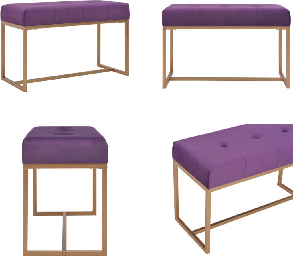 vidaXL Bank 80 cm Lila Samt - Bank - Bänke - Flurbank - Flurbänke