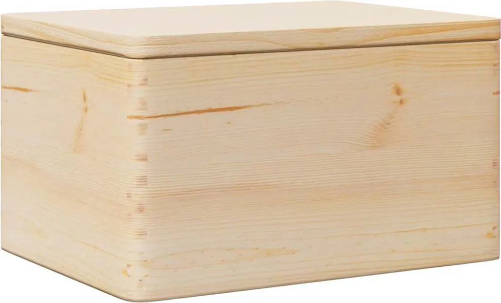 Boîte de rangement bois pour jouets et archives couvercle 40x30x23 cm