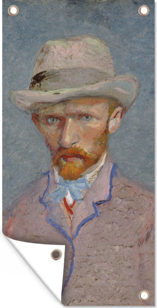 MuchoWow 80x160 cm Outdoor-Poster Gartendeko Sichtschutz Garten Poster für den Garten Selbstporträt - Vincent van Gogh
