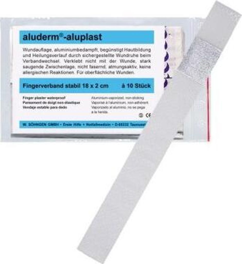 SÖHNGEN 1009161 aluderm -aluplast Fingerverband - stabil, 18 x 2 cm, 10 Stück