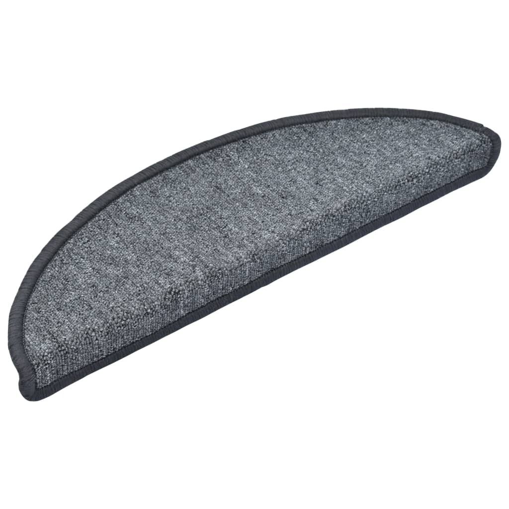 Eleganter Möbel Stufenmatten 10er-set - 56x17x3cm Dunkelgrau Halbrund - CJG511652 - Stufenmatten