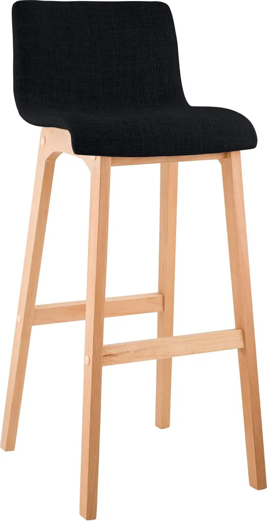 Tabouret de bar design Hoover - Chaise de bar fixe en tissu Natura chic