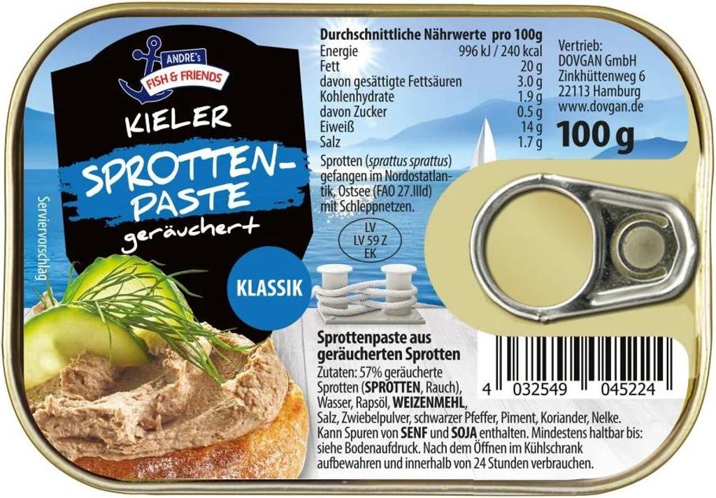 Andre's Fish & Friends Kieler Sprottenpaste geräuchert Produktbild 