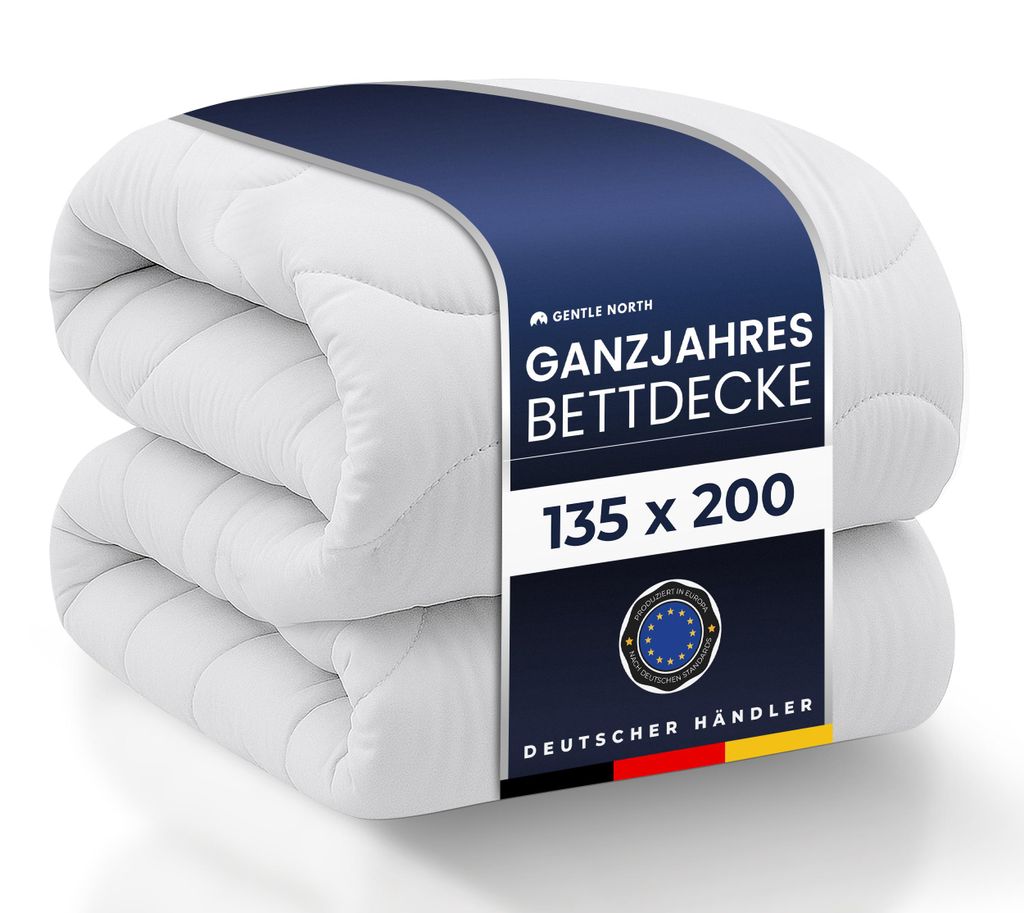 Gentle North Bettdecke 135x200 als Schlafdecke - Ganzjahresdecke für Allergiker geeignet - Weiche Steppdecke - Besonders Flauschig & waschbar bei ...