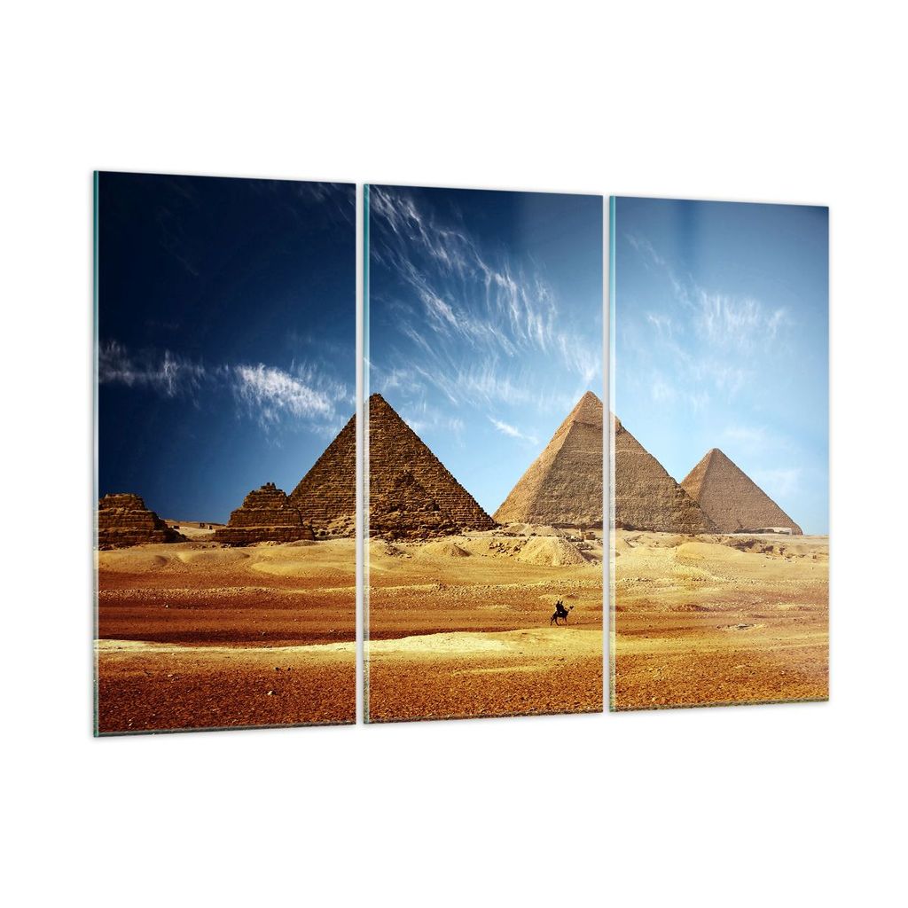 Bilder auf glas - Pyramide Wüste Sand - 165x110cm - Glasbilder - Wandbilder - Kunstdruck - zum Aufhängen bereit - Wanddekoration aus Glas - Glas ...
