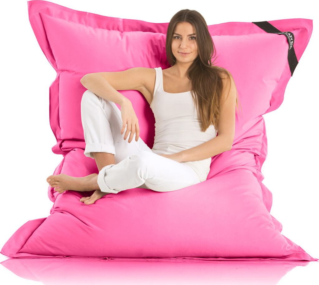 Lazy Bag Sitzsack XXL in Rosa - 180x140 cm Riesensitzsack für Indoor & Outdoor, Bodenkissen mit waschbarem Nylon-Bezug & EPS-Füllung