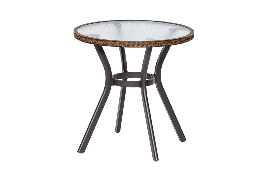 Merxx Gartentisch Ravenna, rund 70 cm, schoko - Aluminium/Polyrattan