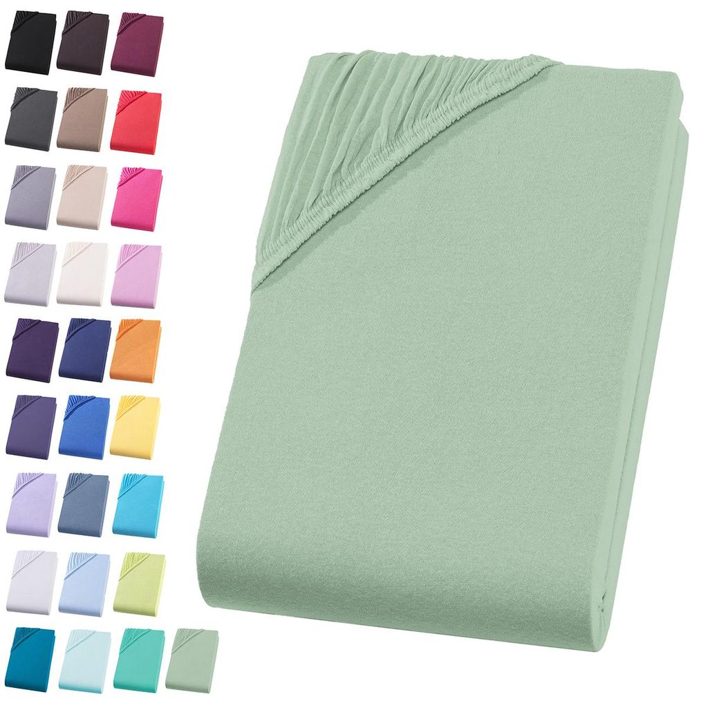 Jersey Spannbettlaken 90-100x200 cm Spannbettuch 100% Produktbild 