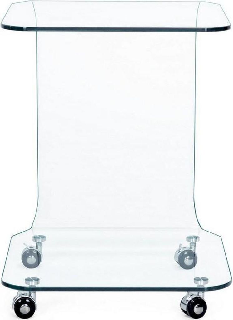 Beistelltisch Iride 45 x 45 x 60 cm Glas Kunststoff Transparent Schwarz