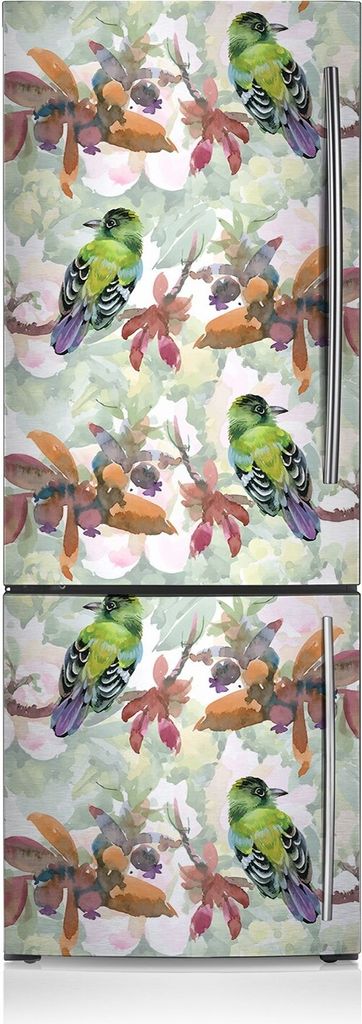 Magnetfolie Aufkleber Kühlschrankmagnete 60x180 cm - Exotische Vögel.