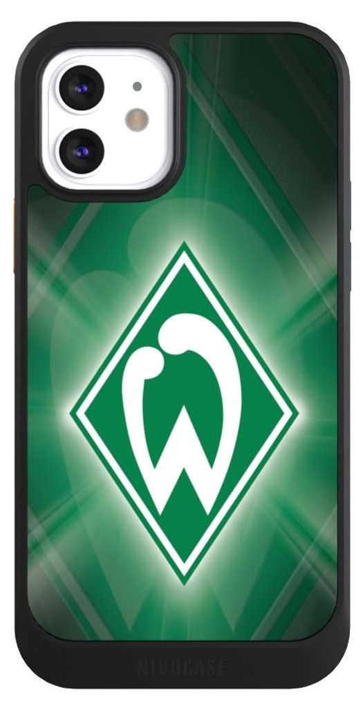 NIVOCASE Hülle für Apple iPhone 12 Handyhülle NIVOcore Case Schwarz Offizielles Lizenzprodukt SV Werder Bremen Wappen