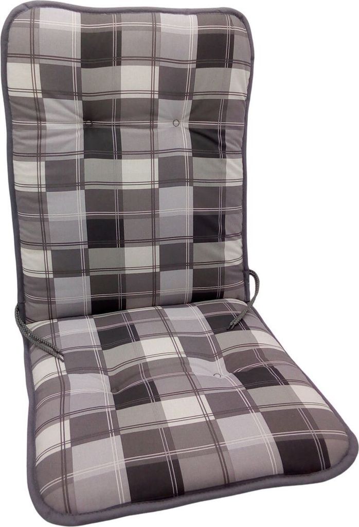 Siena Garden Auflage Elda Karo grau 100x44cm Polsterauflage Stapelsesselauflage