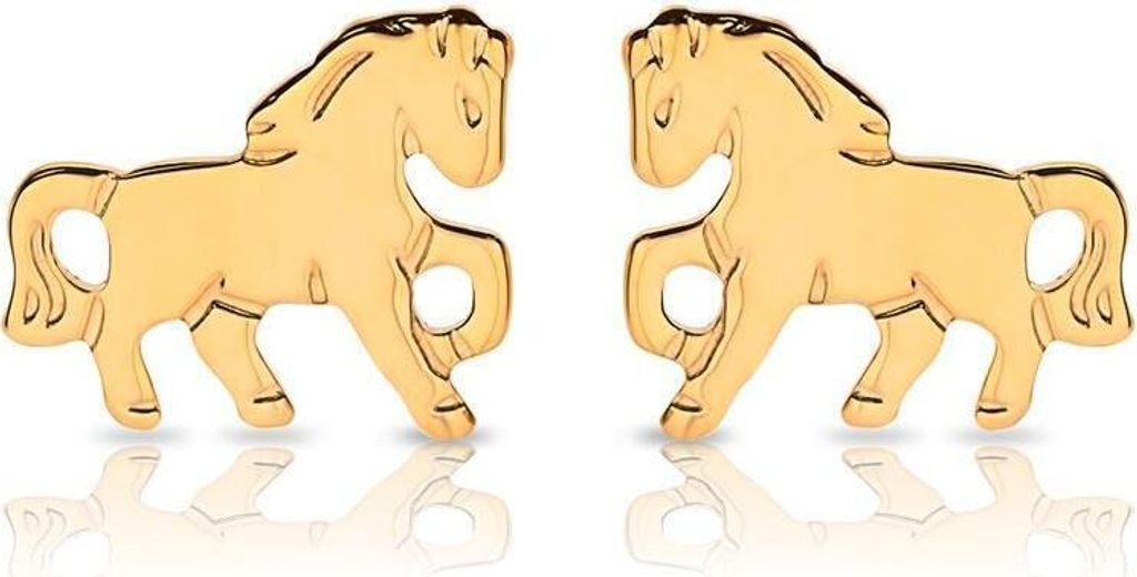 Unique Ohrstecker Kinder 333er Gold Pferde KE0132