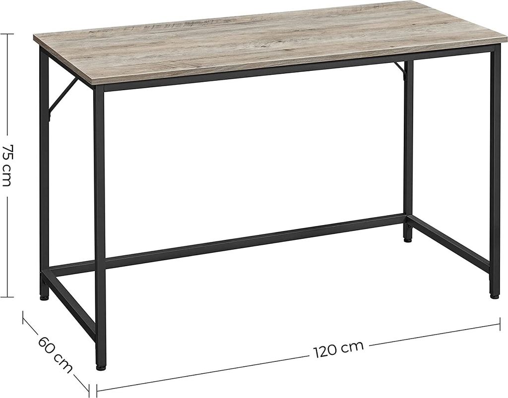 VASAGLE Schreibtisch Computertisch 120x60x75cm schmaler Produktbild 