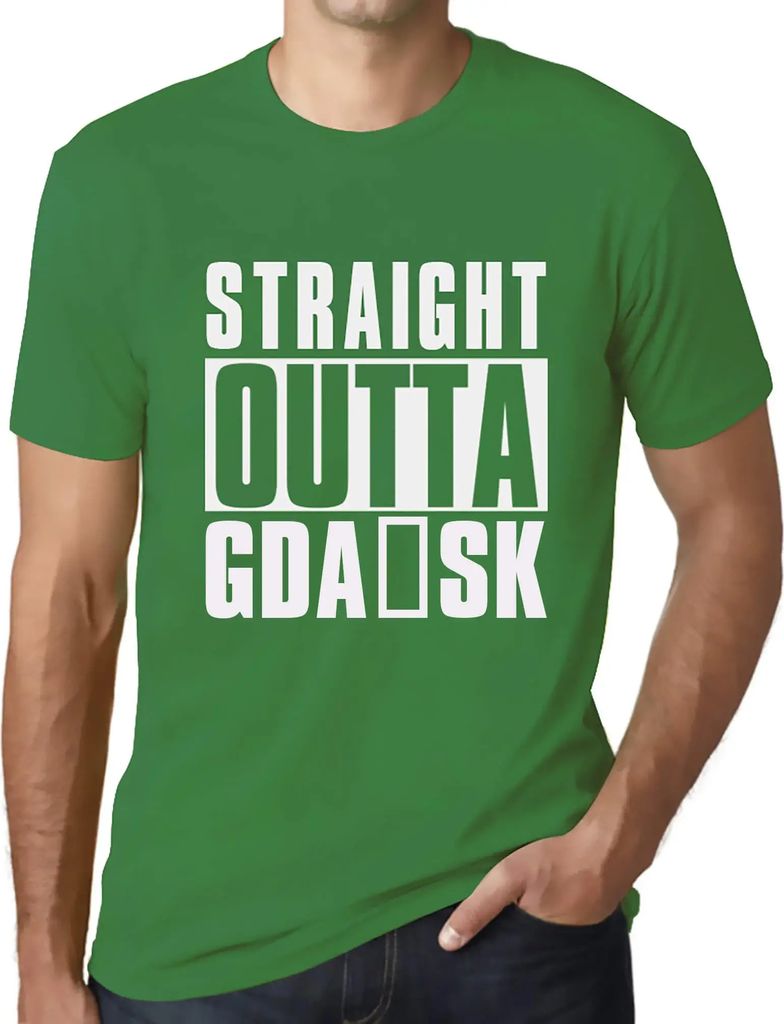 Herren Grafik T-Shirt Direkt aus gdańsk – Straight Outta Gdańsk – Öko-Verantwortlich Vintage Jahrgang Kurzarm Lustige Druck Geburtstag Gesch...