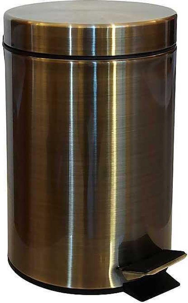 BETRO BRONZE Abfalleimer Edelstahl Bronze 170x260x170 mm, 3 Ltr für Bad & Küche >> Freistehend anwendbar