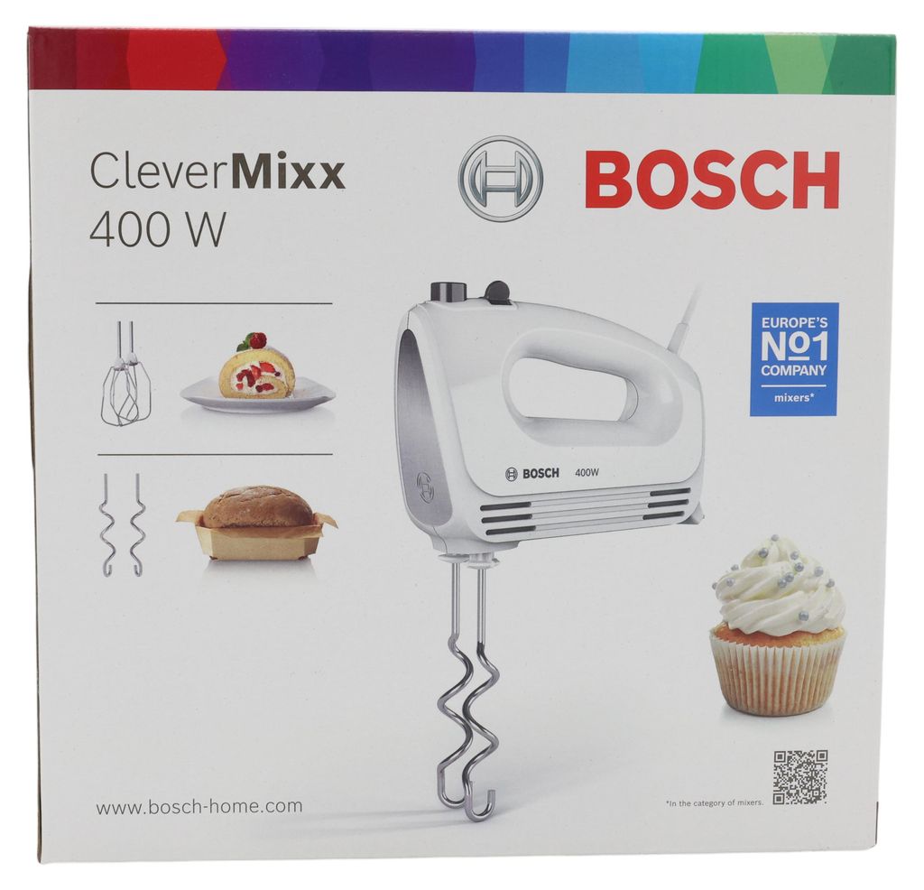 Bosch MFQ24200, Handmixer, Gebürsteter Stahl, Weiß, Produktbild 