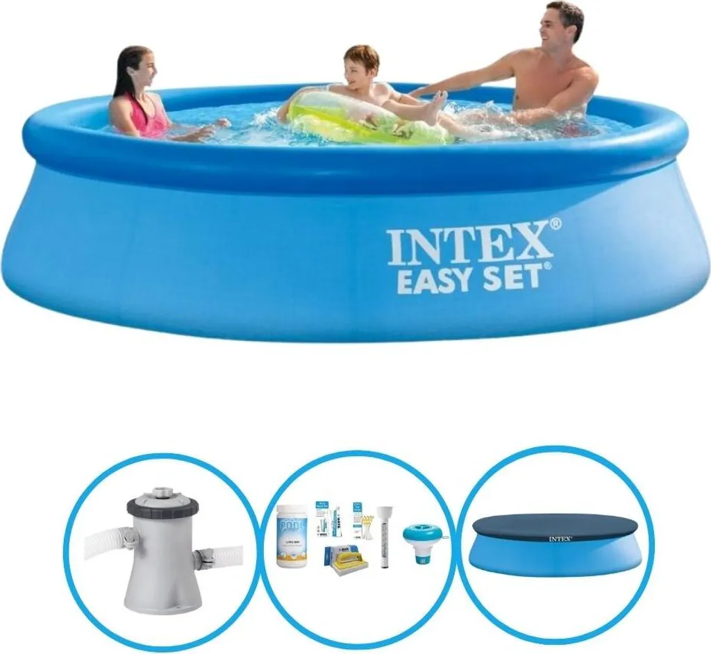 Intex Pool Easy Set 305x76 cm - Piscina Fuori Terra Autoportante Blu