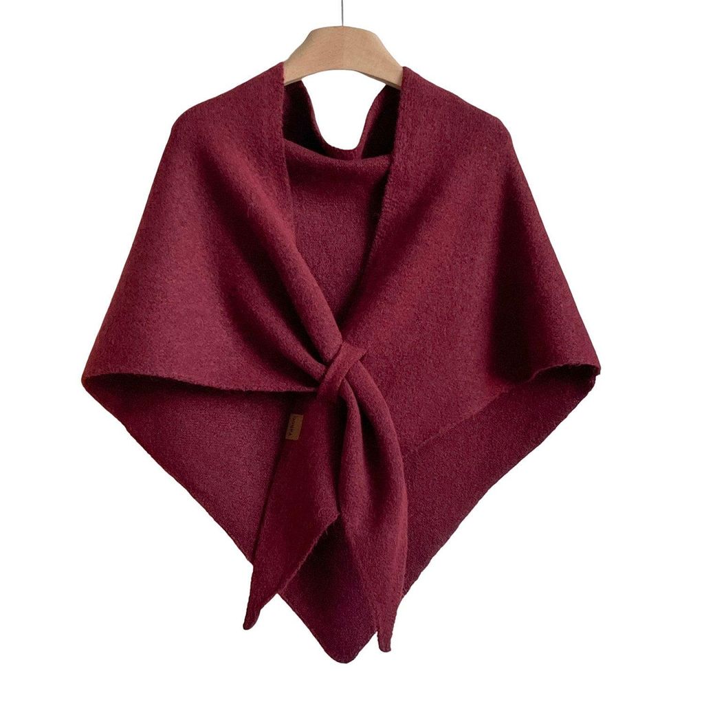 Generisch Damen Dreieckstuch Elegant Poncho Schultertuch, 185x75cm, Rot