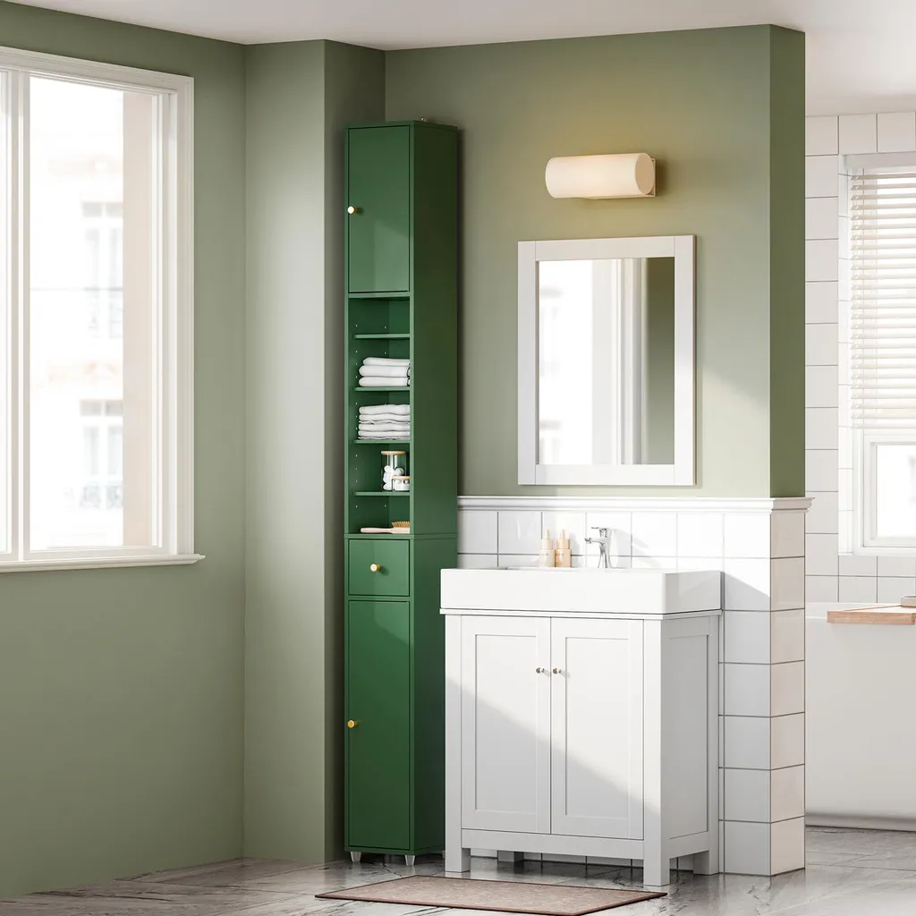 Arredamento Bagno Salvaspazio SoBuy BZR34-II-SY Colonna con Cassetto
